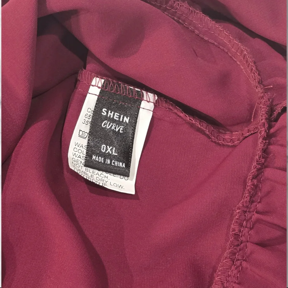 SHEIN Sleeveless Spaghetti Strap Wine Red Dress Size OXL- A33